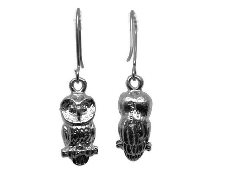 Owl earrings sterling silver - owl,