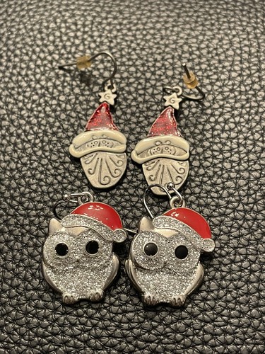 Christmas owl and santa claus - and,