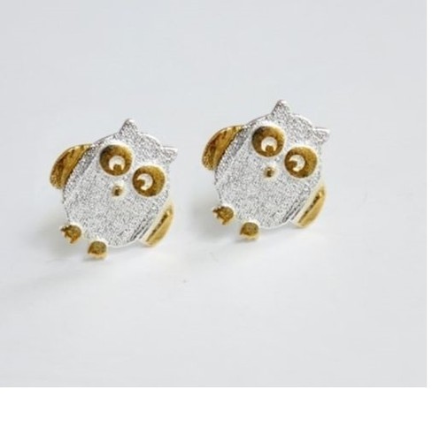 Sterling silver gold tone owl - sterling, gold-tone